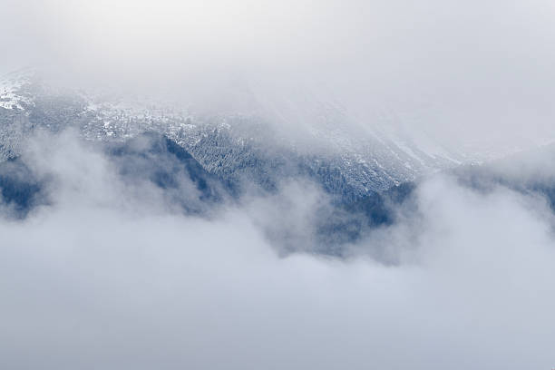 Cloud-Covered Pirin Peaks in Winter