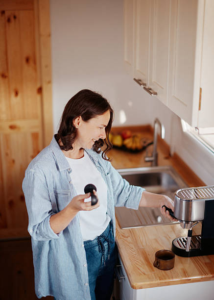 istock Morning coffee scene in a tiny house kitchen 2242148089