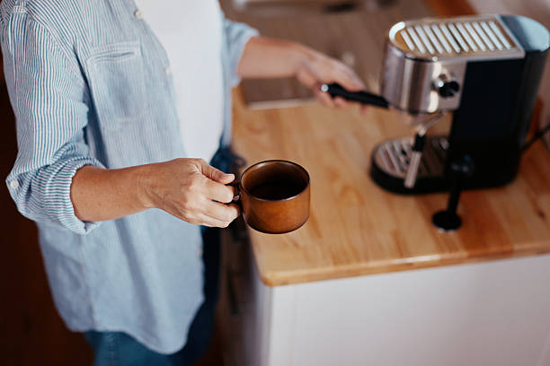 istock Morning coffee ritual in a tiny house kitchen 2242150350
