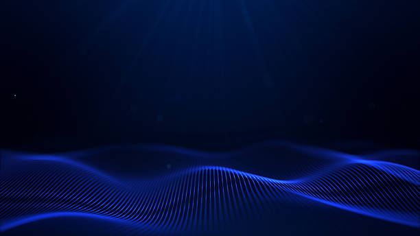 istock Futuristic digital landscape with flowing lines, waveforms, and dust particles. Abstract smart city skyline with big data connections, wireless networks, and IoT-inspired wireframe design. 2242150761