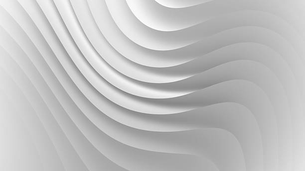 White and gray curved waves on an abstract background. Smooth flowing volumetric lines create a 3D-like motion effect. Perfect for minimalist design, technology visuals, digital art, and modern creati