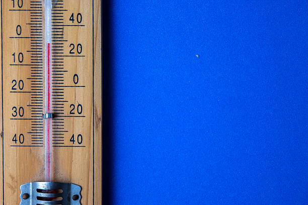 Wooden Thermometer Showing Low Temperature