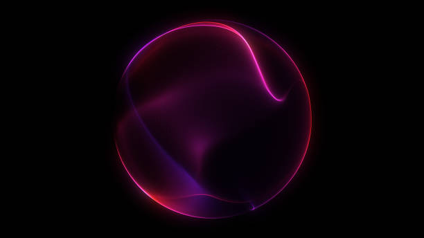 istock Gradient red-purple shimmering energy sphere composed of glowing liquid particles and magic plasma on a dark background. Luxury minimalist futuristic orb, perfect for digital art, business visuals, sc 2242153778