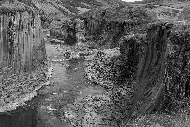 canyon Studlagil and river in Iceland