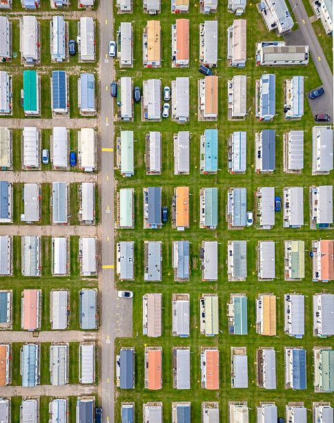 istock Over static caravan homes in neat lines 2242159013