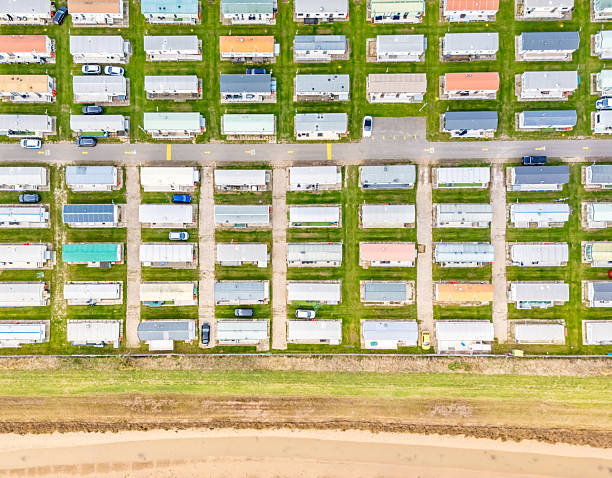 istock Over static caravan homes in neat lines 2242159284