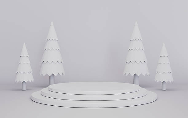 istock White geometric Christmas podium decorations minimal 2242174446