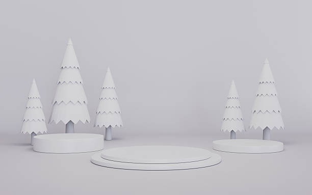 istock White geometric Christmas podium decorations minimal 2242174450