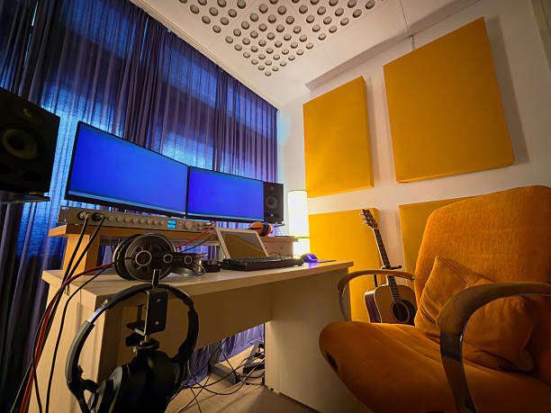 istock Recording equipment in a professional recording music studio 2242174635