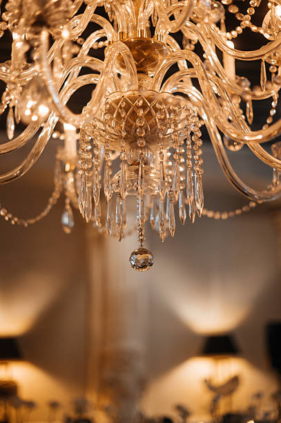 istock Elegant Crystal Chandelier with Warm Lighting 2242183599