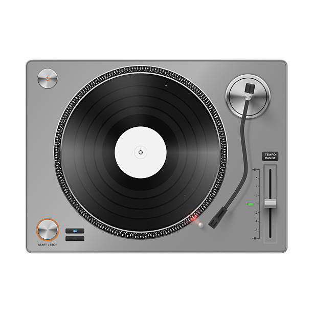 istock A vector illustration of a vinyl turntable viewed from above with a vinyl record installed. Tempo controls are visible, and the design is detailed with various controls and other elements. 2242196567