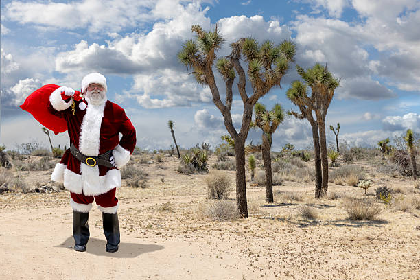Renown world travler, Santa Claus stops off  in Palm Springs, California.