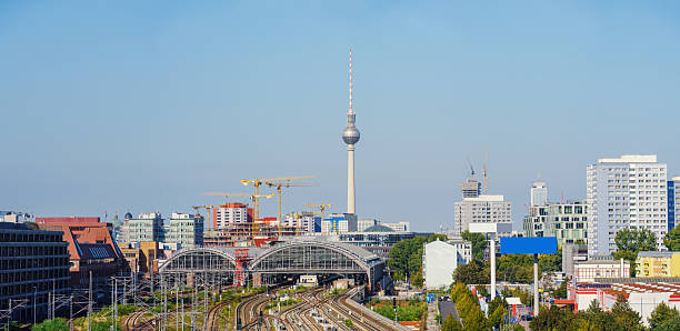 istock Panoramic view of Berlin’s ostbahnhof train station with railway tracks 2242210619