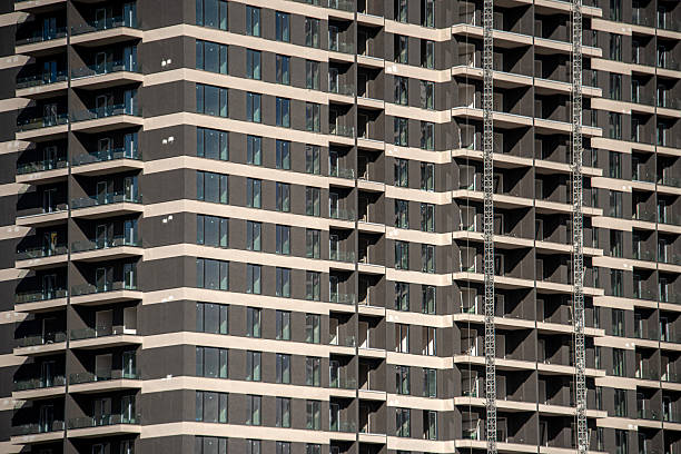 Facade of newly built sky towers