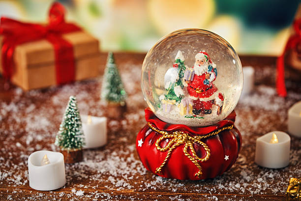 istock Christmas Decoration with Snow Globe and Holiday Lights 2242213747