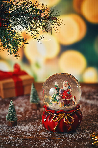Christmas Decoration with Snow Globe and Holiday Lights