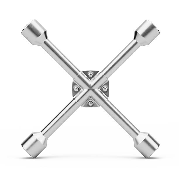 istock Cross Wheel Wrench isolated on white - 3d rendering 2242214300