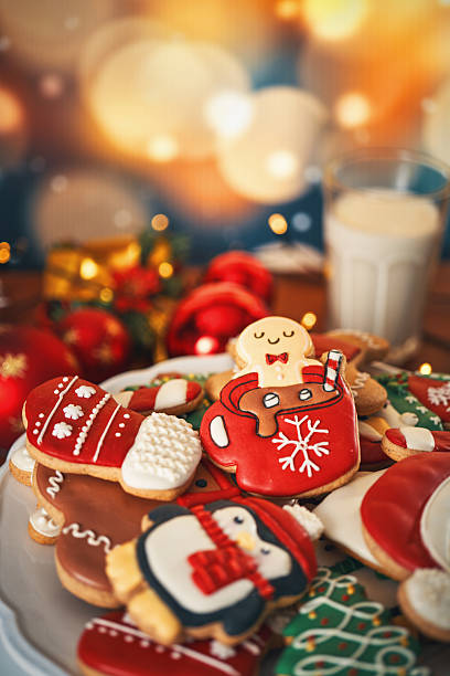 istock Gingerbread Christmas Cookies with Icing 2242214347