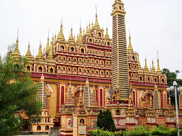 Monywa. The Thanboddhay Pagoda is famous for its unique architecture. Decorated with vibrant colors and hundreds of thousands of Buddha statues in niches along the in-and outside walls and in the many stupas the pagoda is of deep religious significance in Myanmar.