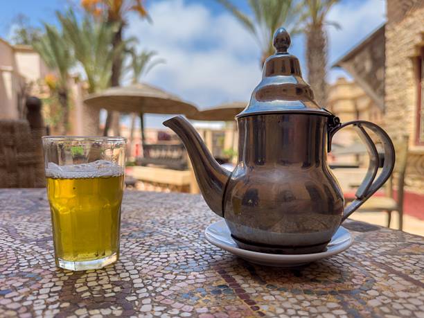 istock Traditional Moroccan tea set outdoors. 2242217311