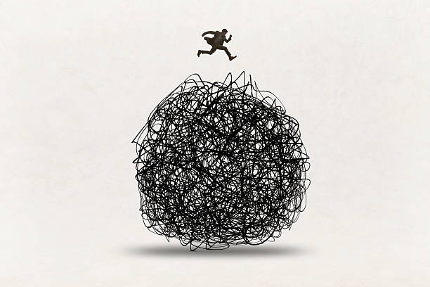 Young man falling down