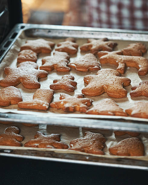 Preparing Gingerbread Christmas Cookies in Domestic Kitchen