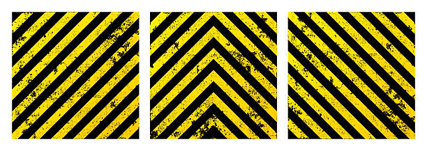 istock Warning sign with yellow and black diagonal lines. Attention, danger or caution symbol. Construction site signage, road safety notice, hazard banner, security alert shield. Vector illustration 2242219206
