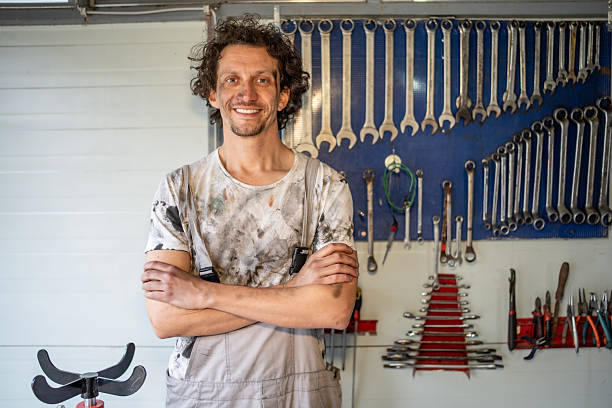 istock Confident Mechanic In a Tool-R-filled Workshop, Professional And Ready To Work 2242224013