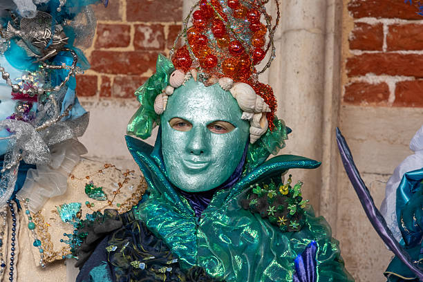Attractive Female Posing in Venice Carnival Costume