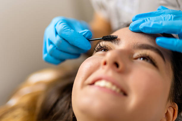 istock Young female client receiving a professional brow lamination 2242227191