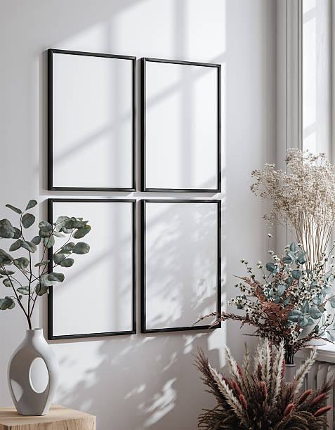 istock Canvas frame mockup in floral room, botanical design 2242227541