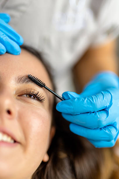 istock Young female client receiving a professional brow lamination 2242227579