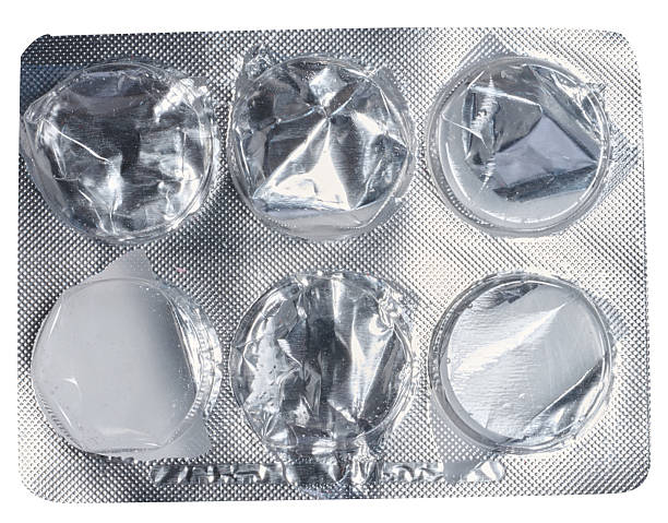 istock Empty blister pack of round pills on isolated background 2242229264