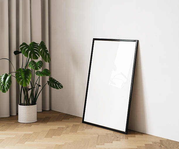 istock Mock up poster in modern minimalist home interior, Scandinavian style 2242229351