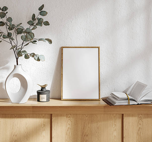 istock Mock up poster frame in living room interior. Interior Scandinavian style 2242229440