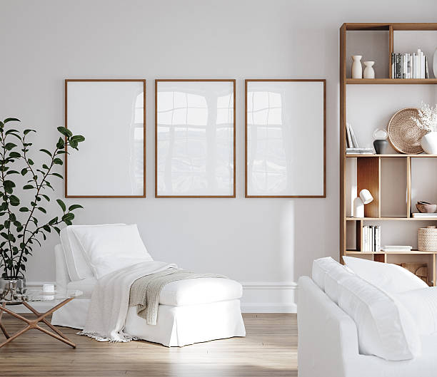 istock Mockup frame in Scandinavian living room interior background 2242229460