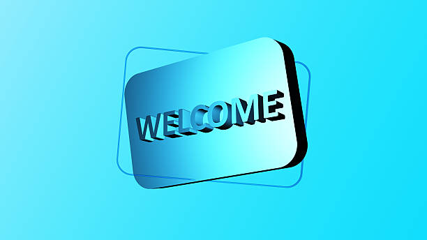 istock Welcome text on Soft Metalic Button Photo 4K 2242234611