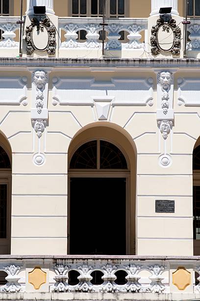 istock Ornate architectural details on historic building facade. 2242234932