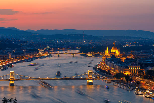 istock Long exposure photograph of Budapest during the sunset 2242247070