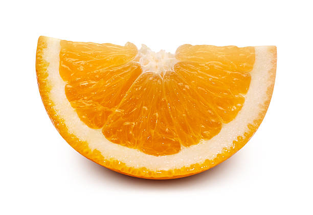 istock Slice orange fruit isolated on white background with clipping path. Creative healthy food concept. Nature, juice. Flat lay, top view 2242249511
