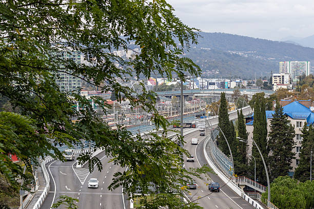 istock Highway overpass in cityscape 2242251218
