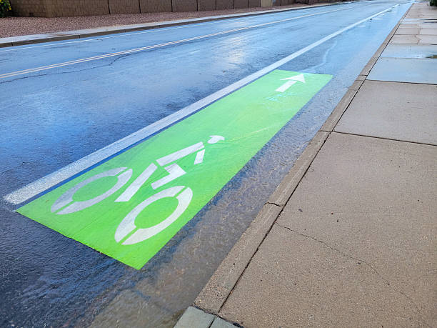 istock Bicycle Lane Flooded with Rain Water 2242269539