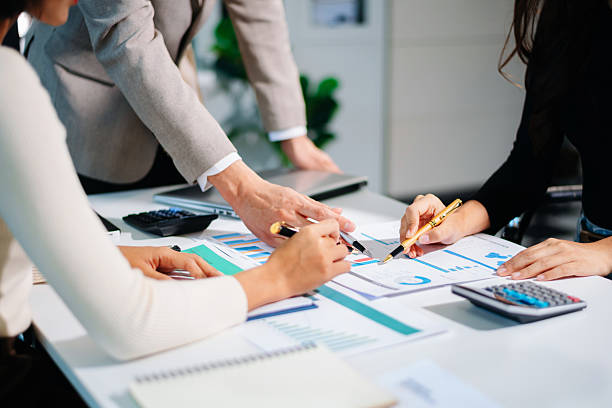 istock Business team collaboration discussing working analyzing with financial data and marketing growth report graph in team, presentation and digital tablet, laptop. 2242281309