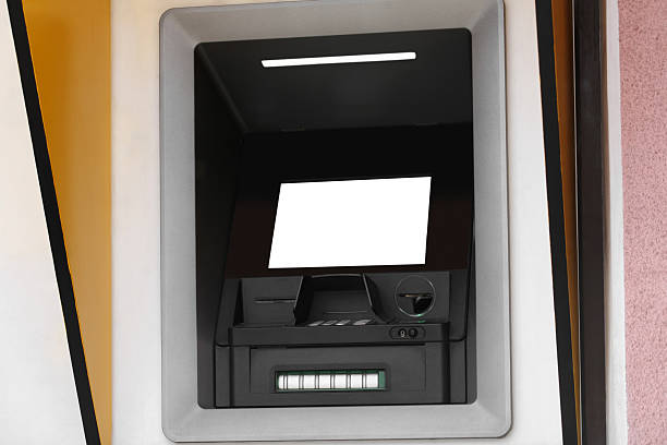 istock Modern automated cash machine with screen outdoors 2242282353