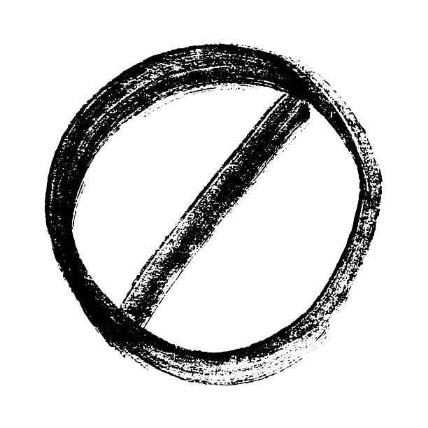 istock Hand drawn prohibition sign No entry symbol Black circle with cross line clipart in doodle style Ban Restriction Forbidden stop Single element for print, web, design 2242287707
