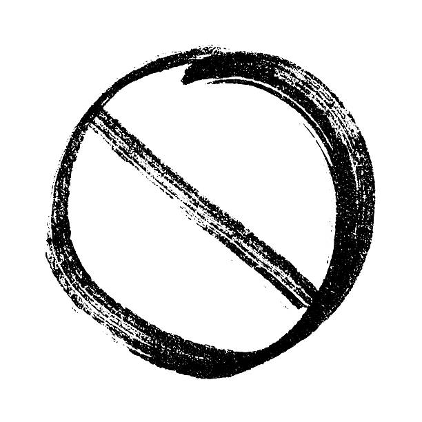 istock Hand drawn prohibition sign No entry symbol Black circle with cross line clipart in doodle style Ban Restriction Forbidden stop Single element for print, web, design 2242287728