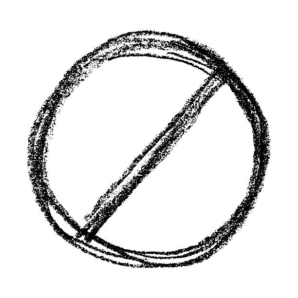 istock Hand drawn prohibition sign No entry symbol Black circle with cross line clipart in doodle style Ban Restriction Forbidden stop Single element for print, web, design 2242288352