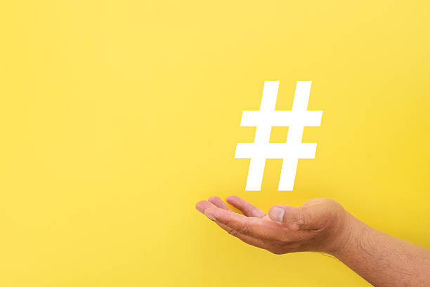 istock Hastag icon on yellow background. 2242292935