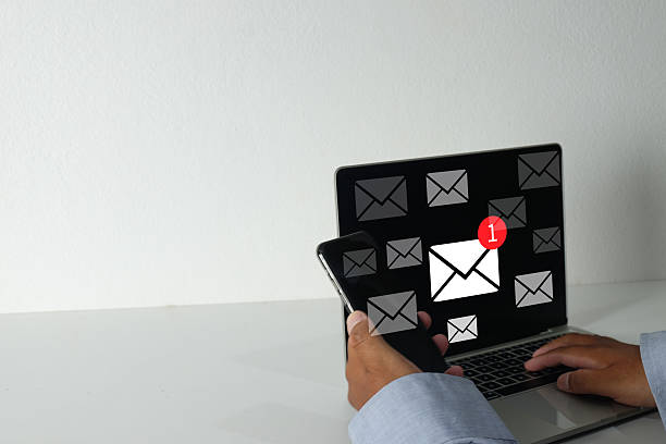 istock Email Notification Alert on Laptop and Smartphone. Digital Communication. 2242294562