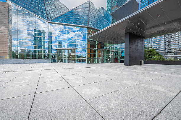 istock Empty square in front of a modern commercial office building. 2242297159